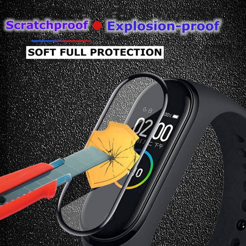 3D Cover Voor Xiaomi Mi Band 6 Smart Horloge Soft Volledige Nano-Gecoat Gehard Glas Film Screen Protector Miband4/5/6/7 Accessoires