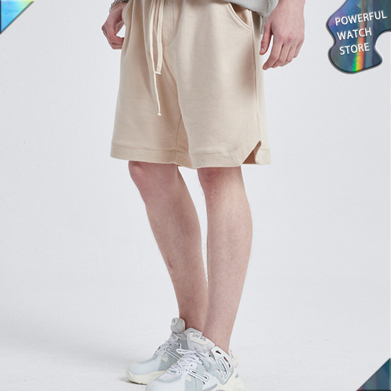 2022 verão nova maré hip-hop esportes calções masculinos high street retro casual solto algodão cinco pontos calças streetwear calças de ginástica