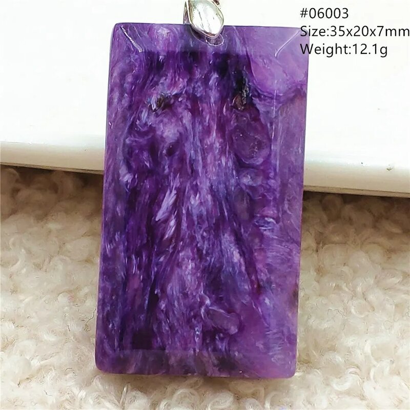 Charoita púrpura Natural, colgante de gota de agua para mujeres y hombres, joyería de charoita, collar púrpura de Plata de Ley 925 AAAAAA