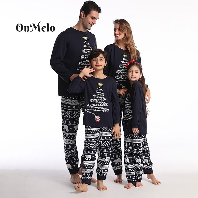Семейная Рождественская Пижама OnMelo, новогодний костюм для детей, мамы, детей, парная одежда, подходящие наряды, Рождественский пижамный ком...