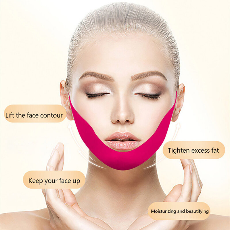 Mascarilla de estiramiento Facial en forma de V, máscara adelgazante, estiramiento de la barbilla, mejilla, antienvejecimiento, vendaje de compactación Facial, 1 ud.