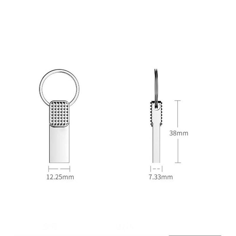 U Disk Pen Memory Storage Drive USB 2.0 Flash High Speed Stick Silver Keychain Ring Waterproof Metal Disc Flash Quick Converter