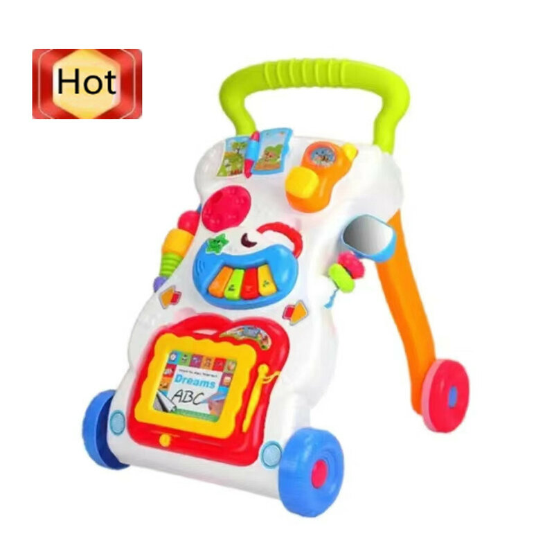 Andador de bebé de alta calidad para niños pequeños, andador Musical de ABS con tornillo ajustable para regalo de Aprendizaje Temprano