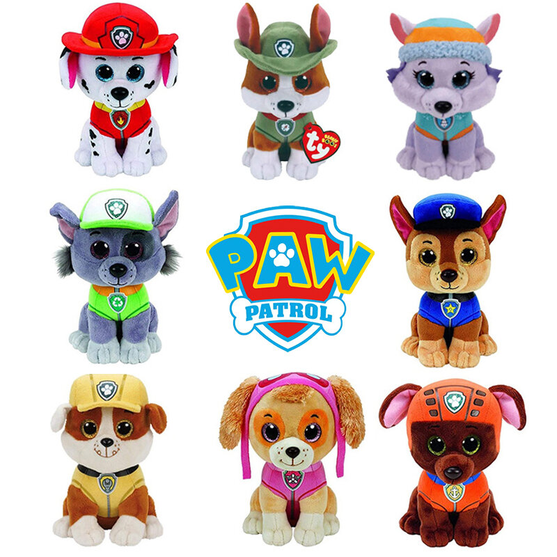 Muñecos de peluche de la Patrulla Canina para niños, de 15cm juguetes de peluche, Chase Rubble, Marshall, Rocky, Everest, Zuma, Skye, Patrulla Canina