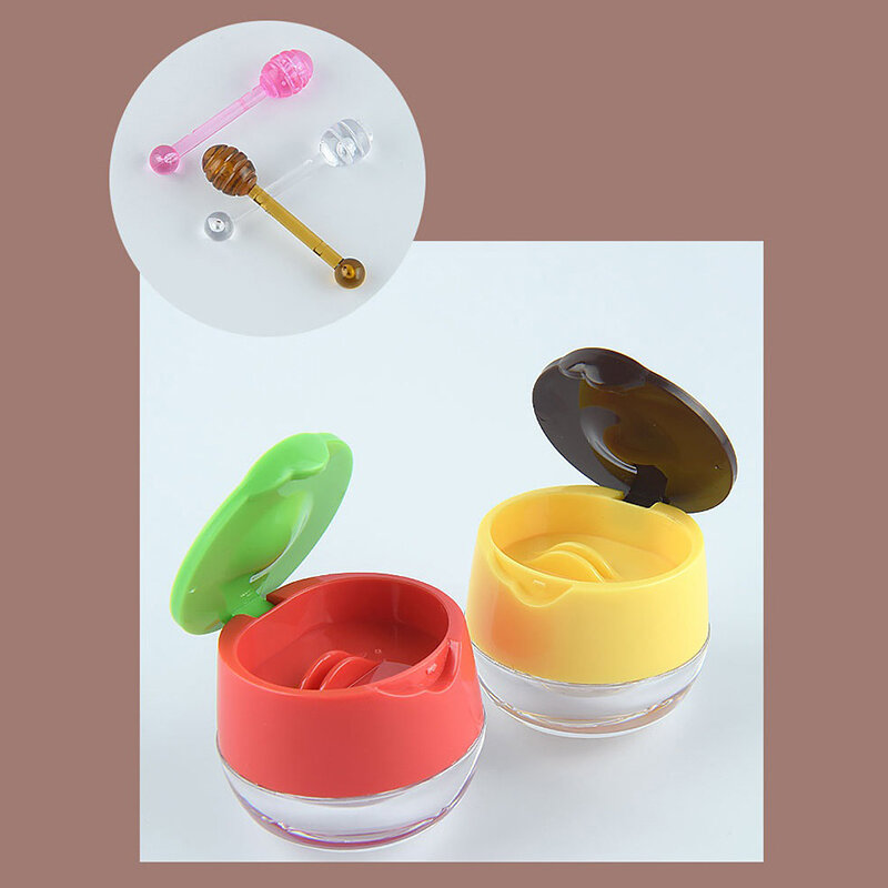 6g Empty Lip Masque Box With Spoon Multi-purpose Refillable Convenient Travel Empty Lip Balm Makeup Jar Pot