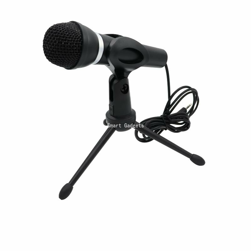 Microfone 3.5mm casa microfone estéreo suporte de mesa para pc youtube vídeo skype chat gaming podcast gravação microfone