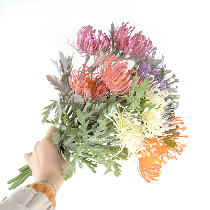 37cm 인공 꽃 크랩 발톱 2 포크 지점 파티 홈 거실 꽃병 배열 장식 웨딩 장식 가짜 꽃
