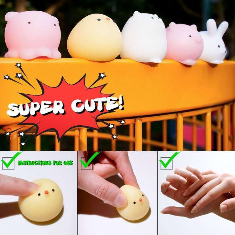 Squishy-귀여운 동물 스트레스 해소 스퀴즈 장난감 어린이용, 스트레스 해소, 부드러운 감기 스트레스 해소, 재미있는 완구, 1 개