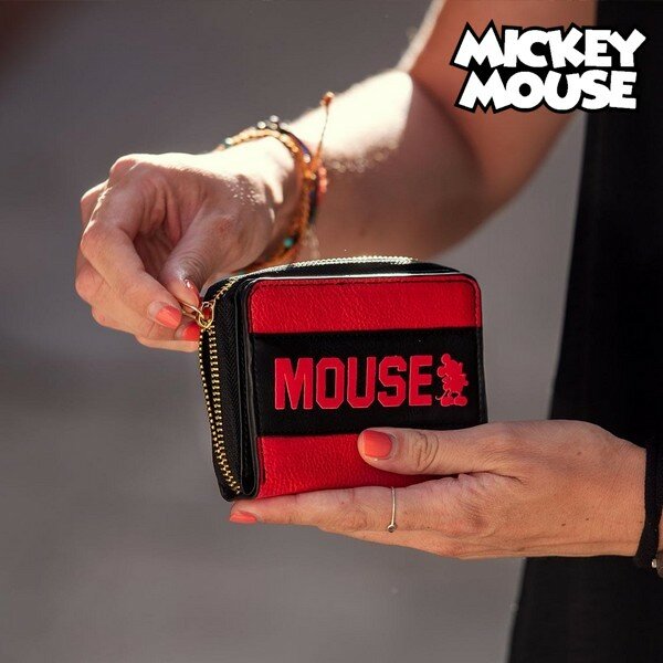 Bolsa mickey mouse cartão titular preto (12x9x3 cm)
