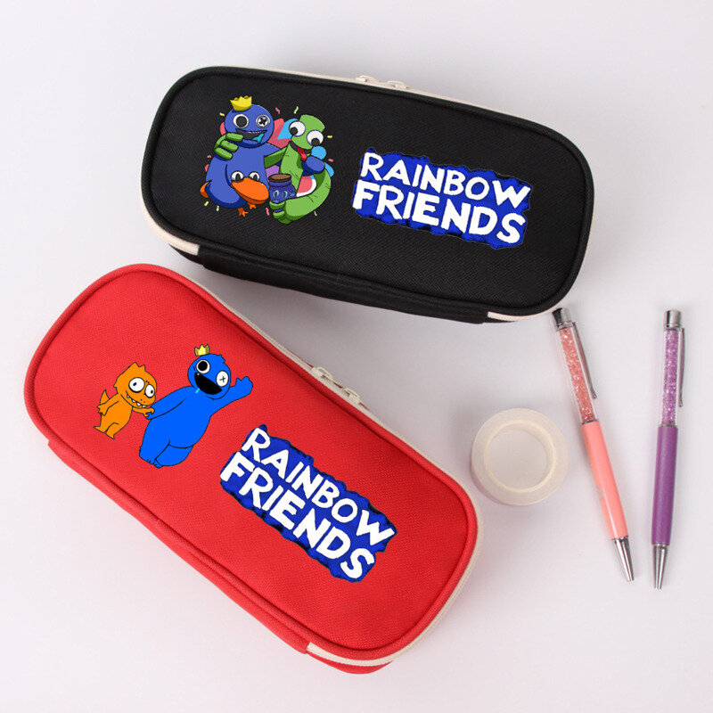 2 pçs robloxed arco-íris amigos lápis caso notebook saco estudante escola bonito lápis bolsa kawaii saco de volta da escola papelaria