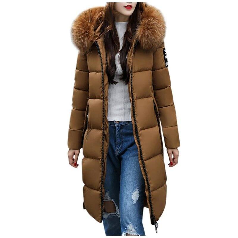 Chaquetas acolchadas de plumón para mujer, chaqueta ligera de invierno para mujer, abrigo largo, chaqueta de plumón ligera para mujer