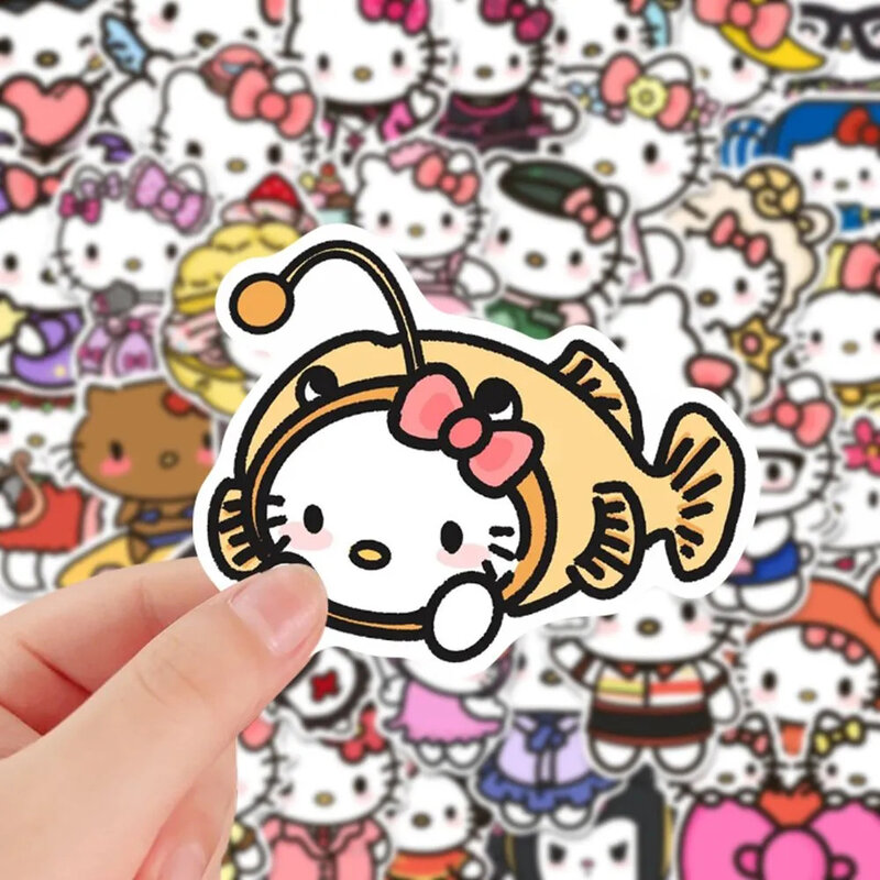 Sanrio Anime Hello Kitty Adesivos, Decalques Dos Desenhos Animados Kawaii, Decoração Engraçada Etiqueta, Laptop, Telefone, Mala, Brinquedo Infantil, Bonito, 10 Pcs, 30 Pcs, 54Pcs