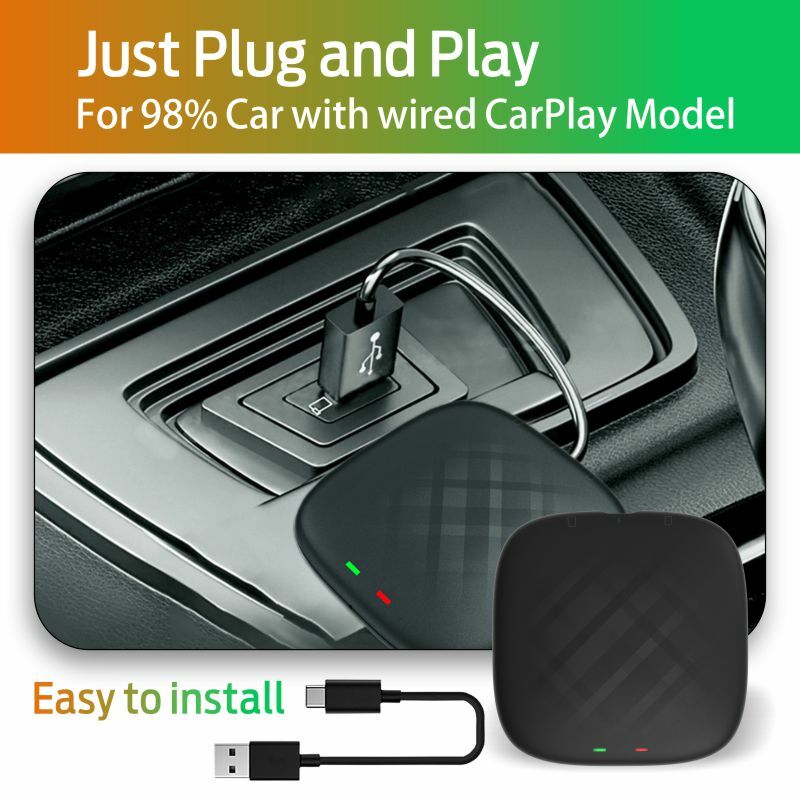 CarPlay Ai صندوق صندوق كاربلاي لاسلكي Android10 صندوق صغير صندوق السيارة الذكية 4G + 64G راديو الوسائط المتعددة الفيديو لفولكس واجن كيا تويوتا لتحديد ال...
