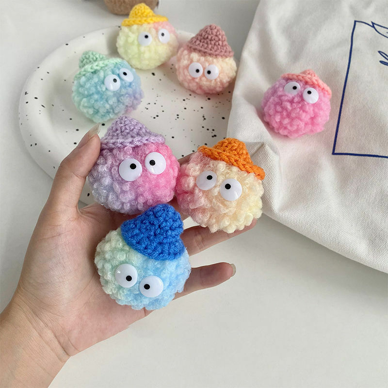 Broche creativo de bola de polvo para niña y niño, Mini Mochila De muñeco de peluche, regalo de decoración de joyería DIY, Bola de piel de elfo arcoíris