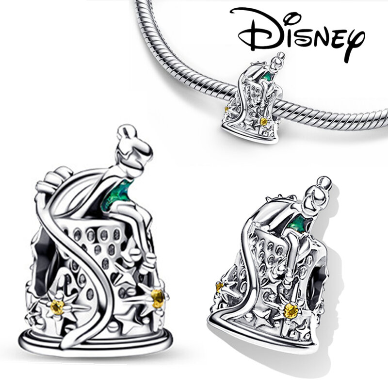 Disney dzwoneczek niebiański 925 srebro srebrny wisiorek Fit bransoletka Pandora srebro 925 oryginalne Charms do tworzenia biżuterii