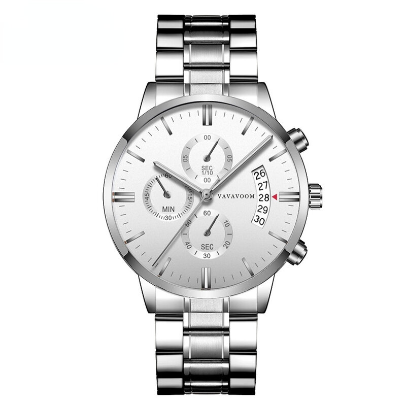 Reloj de pulsera de acero inoxidable para hombre, cronógrafo de cuarzo, marca de mano, resistente al agua, informal, para negocios, 2022