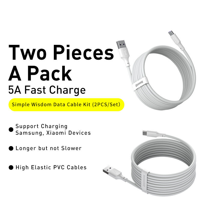 Baseus-Cable USB tipo C de carga rápida, cargador de datos para Huawei, Xiaomi 10 Pro 9, 5a