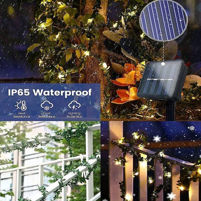 Solar Ivy Slingers Led Maple Fairy Lights Waterdicht Outdoor Solar Tuinverlichting Green Leaf Vine Licht Voor Party/bruiloft