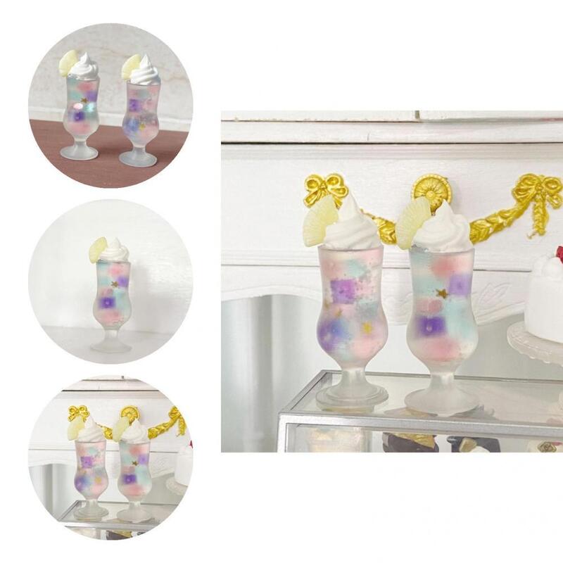 Modelo de bebidas de crema pequeñas y encantadoras, accesorios de casa de muñecas, bebidas de crema portátiles, modelo en miniatura para niños