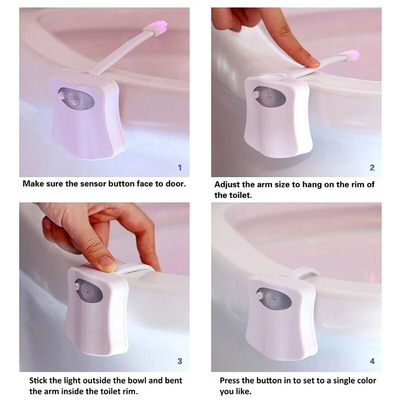 Smart 16 colori LED Light Home Toilet illuminazione delicata coperchio del water retroilluminazione sensore di movimento PIR luce notturna per wc luce del bagno