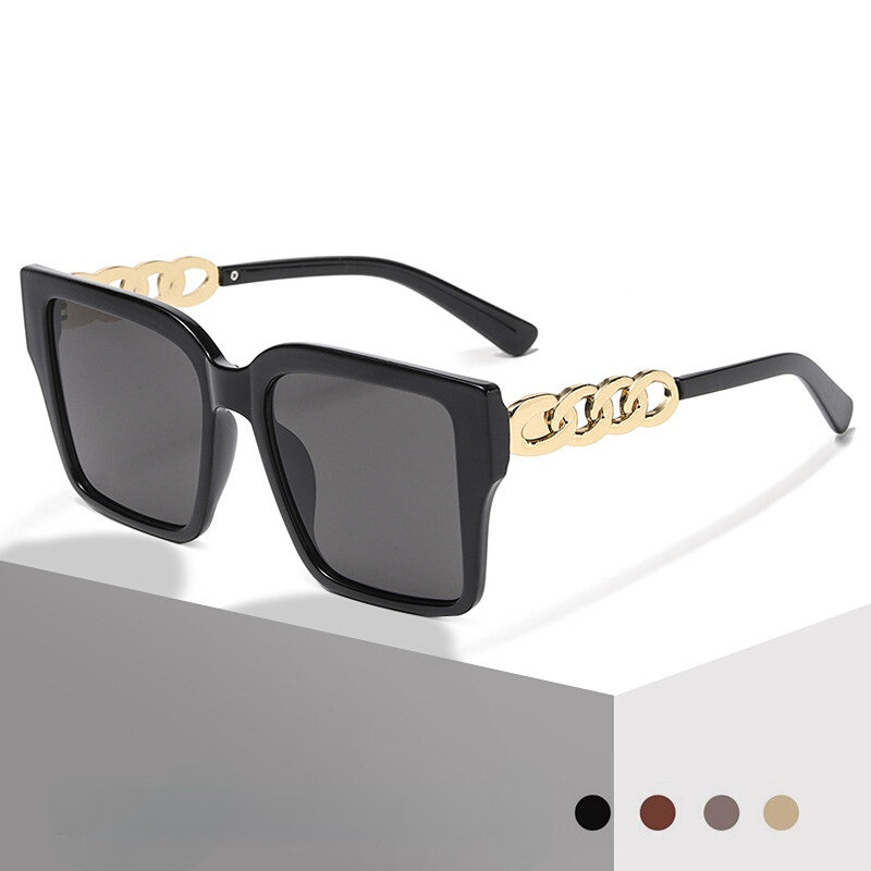 Brązowe okulary przeciwsłoneczne damskie bez oprawek kwadratowe modne okulary Vintage duże odcienie przeciwsłoneczne dla Zonnebril Dames Oculos De Sol Feminino