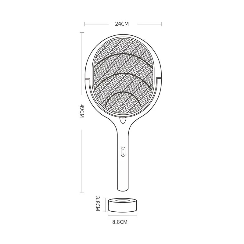 5 IN 1 Mosquito Killer Electric Mosquito Swatter Lamp USB 3500V Mosquito Fly Bat Multicunctional Angle Adjustable Swatter