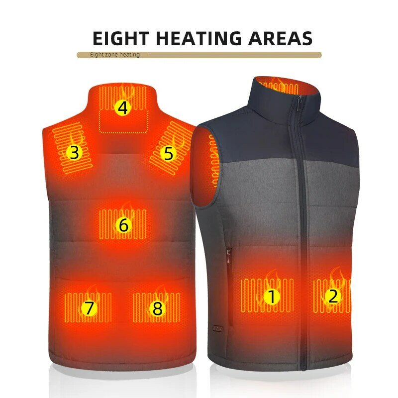 2022 Winter Mens USB Heating Thermal Clothing cotton Heated Jacket Electrical Vests Men Warm Women Fishing Trekking Hunting vest