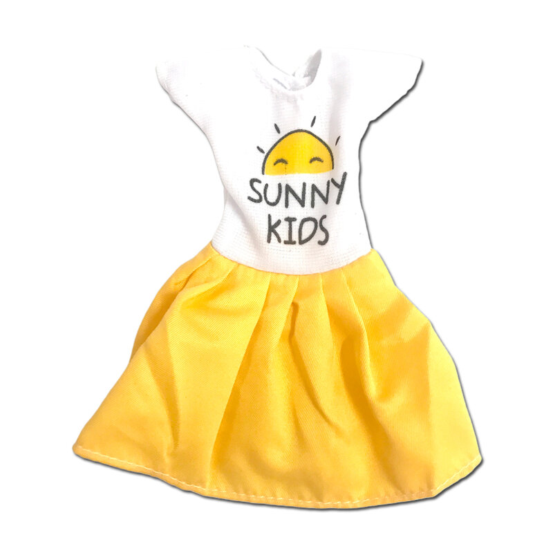NK Offizielle 1 Set Kleid Schöne Muster Shirts Casual Wear Rock Moderne Sunny Kleidung für Barbie Puppe Zubehör