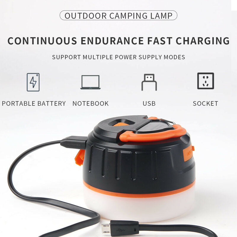 5200mAh Rechargeable LED Camping Lantern with Magnet Strong Light Portable Flashlights Tent Lights Work Repair Lighting