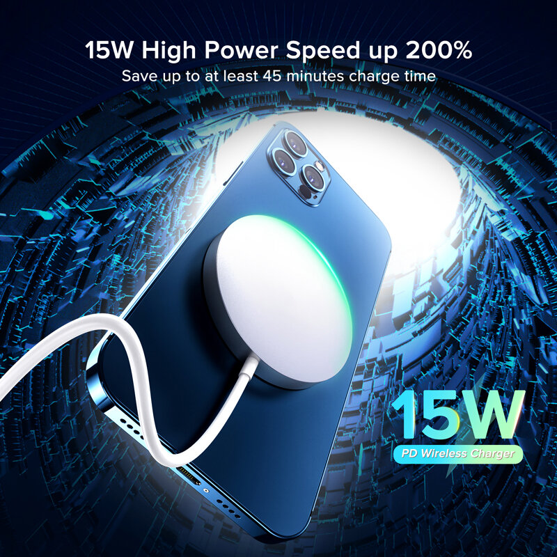 Беспроводное зарядное устройство Mag Qi 15 Вт, безопасная быстрая Магнитная Зарядка для iPhone 13 12 11 Pro Max XR XS Samsung Huawei P40 Qi, беспроводное зарядное уст...