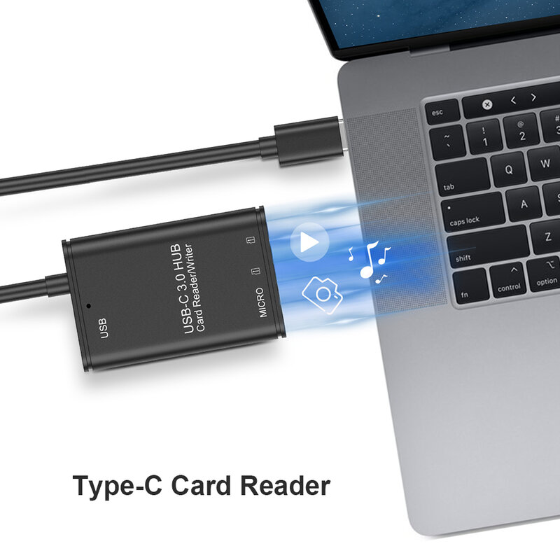 Mini leitor de cartão de memória multifuncional 5v/2a universal usb 3.1 tipo c para usb 3.0 otg adaptador seguro leitor de cartão de memória tf digital