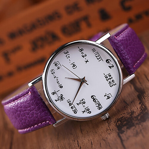 Moda masculina relógio de matemática fórmula equação dial couro falso feminino relógio de pulso de quartzo novo unissex reloj mujer