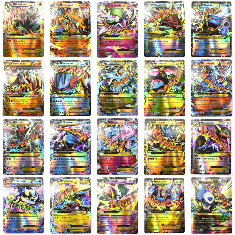 NEUE Pokemon Karten Anime Glänzende Englisch Pokemon Karten TCG Spiel V VMAX EX MEGA Pikachu Charizard Schlacht Carte Trading Kinder spielzeug