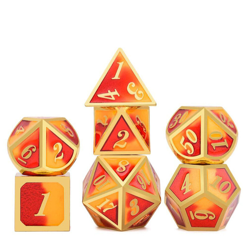 7 Stks/set Handgemaakte D & D Dnd Dobbelstenen Set Metal Dice Set Dragon Mtg Rpg D & D Board Games dobbelstenen Dnd Sex Polyhedrale Dobbelstenen D Dobbelstenen Dadi Dados