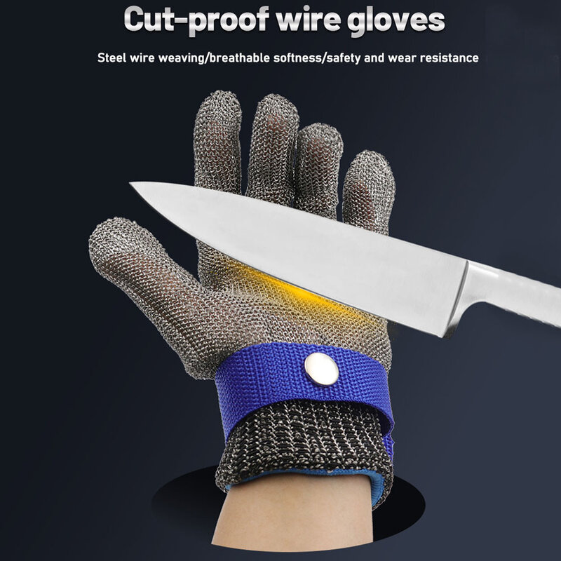 金属メッシュの安全手袋,耐切断,作業用,ステンレス鋼,金属,作業用,庭用,1〜4ユニット