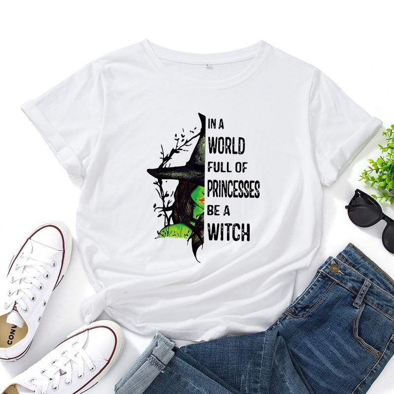 Модная летняя футболка, Женская Повседневная футболка с рисунком на Хэллоуин, женская футболка с коротким рукавом, винтажный женский топ