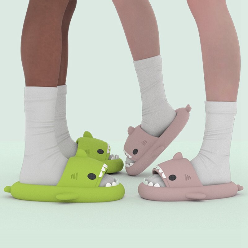 Zapatillas de verano con forma de tiburón para hombre y mujer, chanclas de goma EVA con dibujos animados, para exteriores, 2022