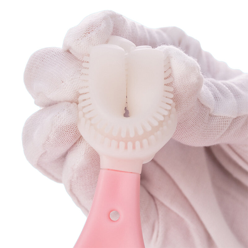 Bebê escova de dentes infantil 360 ° em forma de u escova de dentes crianças dentes limpos crianças silicone macio escova de boca crianças limpador de dentes 2-12t