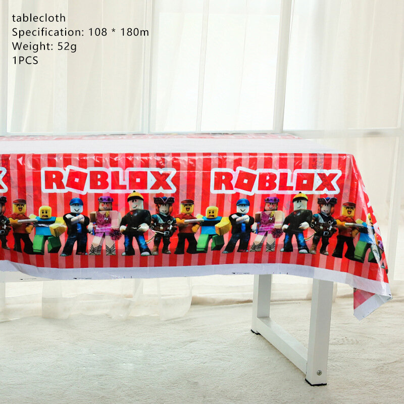 روبوت لعبة Roblo عيد ميلاد سعيد الديكور المائدة مجموعة ورقة لوحة كأس القش لوازم الحفلات اللاتكس بالون استحمام الطفل ديكور