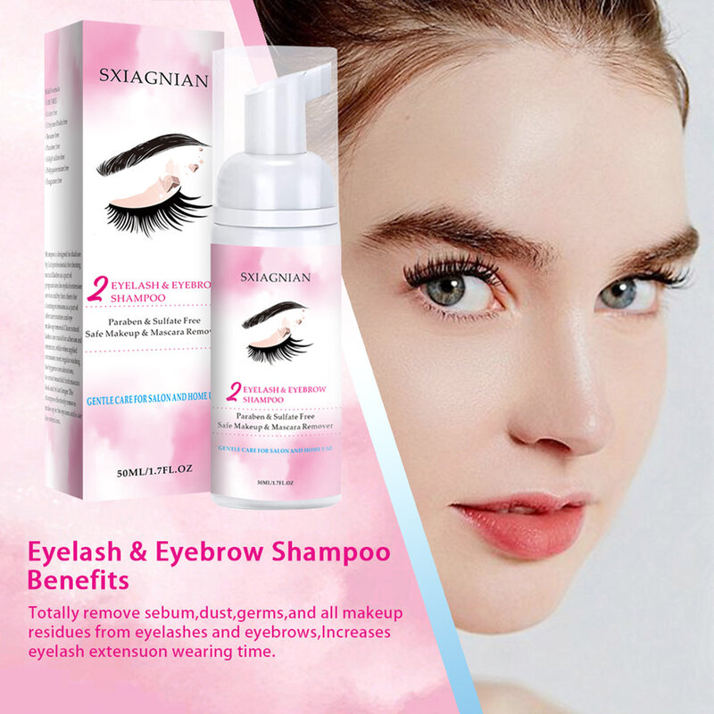 Eyelash Shampoo Lash Foam Cleanser Prolong Lash Cleanser Foam Lash Bath Extensions Oil-Free Remove Eyelash Grease And Makeup