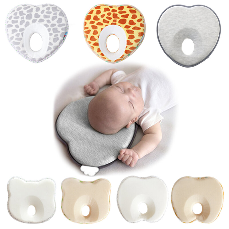 Novo bebê travesseiro de espuma memória recém-nascido macio cabeça protetora travesseiros almofada posicionamento do sono do bebê para a proteção do pescoço do recém nascido
