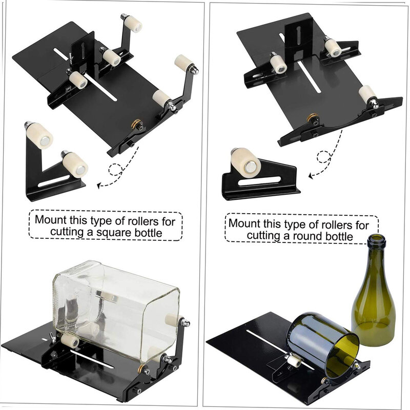 Pemotong Kaca Pemotong Botol Kaca Alat Pemotong Persegi dan Bulat Anggur Bir Kaca Patung Pemotong untuk DIY Mesin Pemotong Kaca