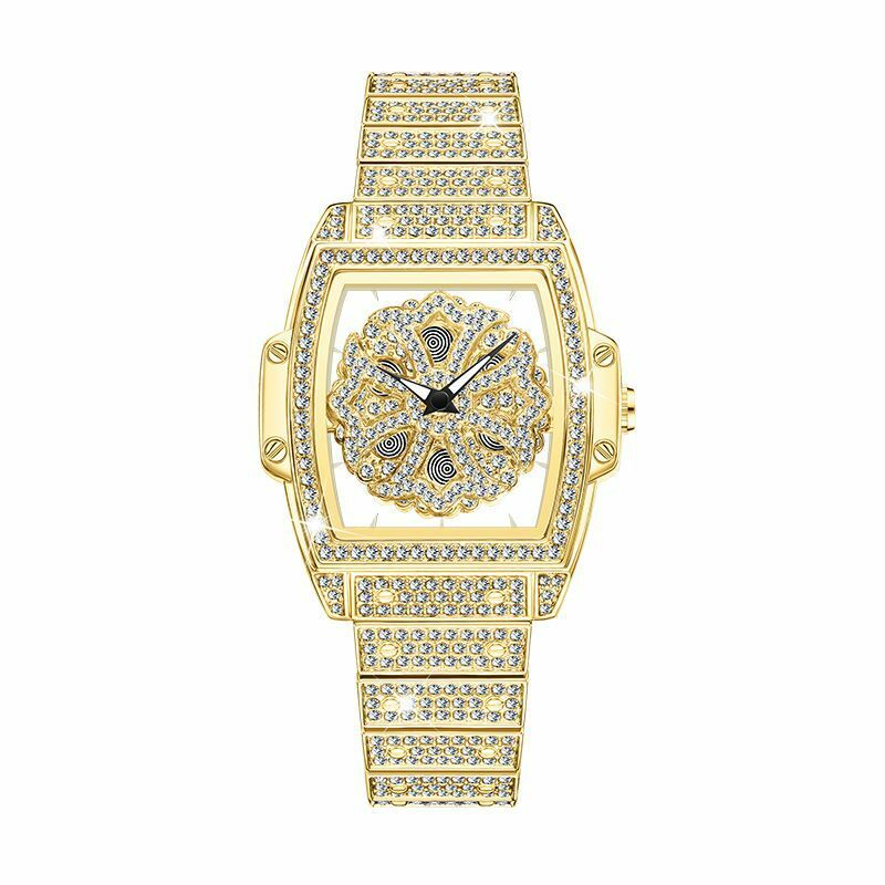 Mobangtuo Women's Leisure Fashion Watch Exquisite Diamond Inlaid Watch Stainless Steel Quartz Women's Watch