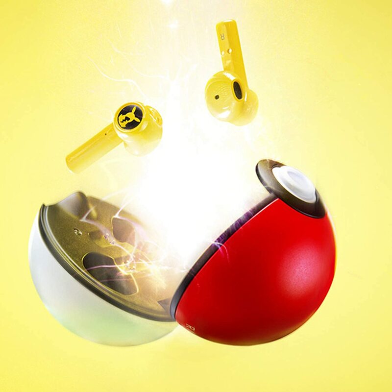 Headset-Earphone Pikachu untuk Headphone Nirkabel Razer Headphone Bluetooth Tws Earbud Gaming Sentuh Pokeball untuk Iphone Xiaomi