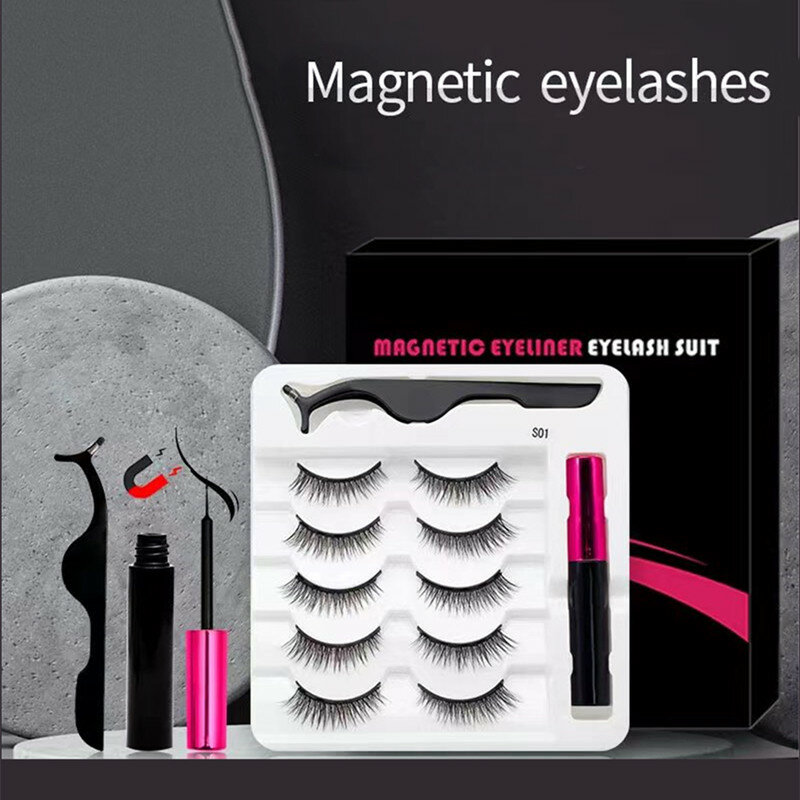Faux lash Magnetic eyelash extension lashes Repeated Use for Eyelashes With Tweezer professionals soft natural eyelash extension