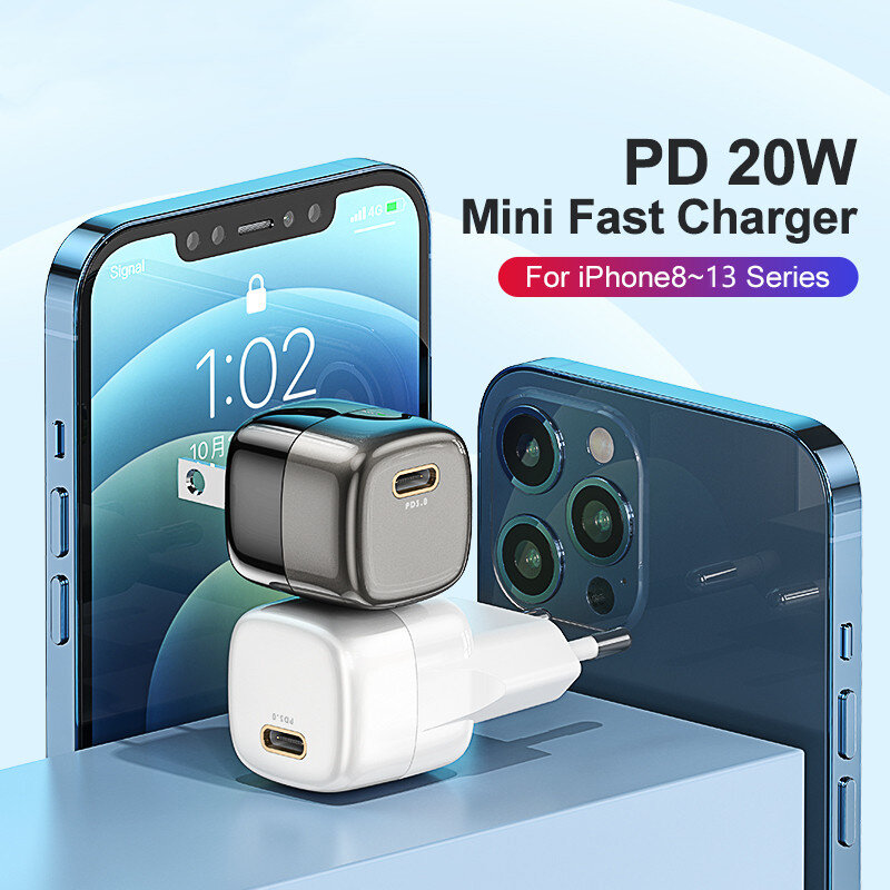 Mini 20W PD USB Typ C Ladegerät Tragbare Schnell Ladegerät Adapter für Iphone13 ProMax Xiaomi12 Huawei Schnelle Lade telefon wand ladegerät