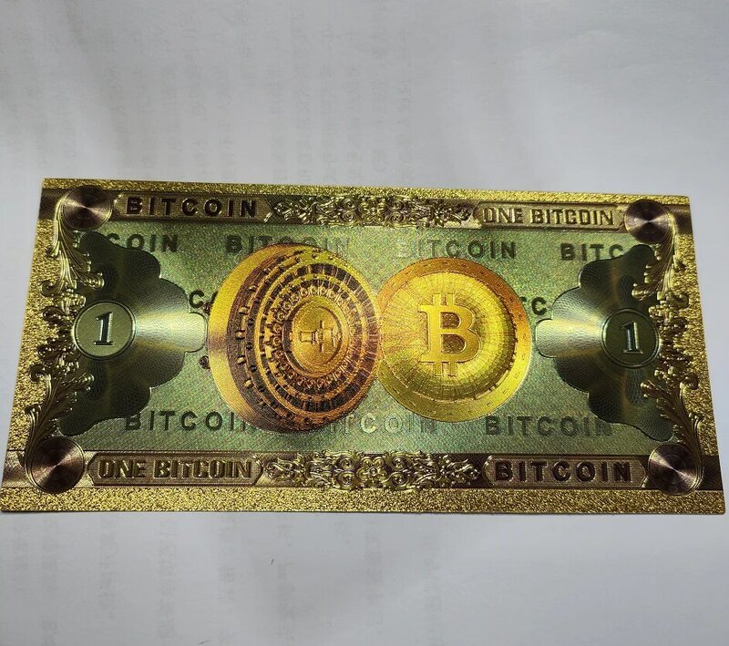 24K الذهب الأوراق النقدية Bitcoins توهج مع الذهب احباط لطيف عملة الكلب تذكارية ، مجموعة ، الهدايا الحرفية لعبة العملات المقتنيات