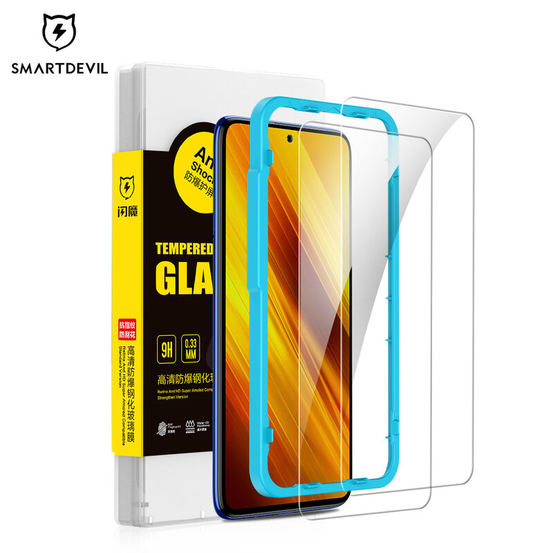 SmartDevil – protecteur d'écran, 2 pièces, en verre trempé, Anti-lumière bleue, pour Xiaomi POCO F3 X4 X3 Pro X3, NFC, pour POCO M3 M4 Pro 5G X3 GT