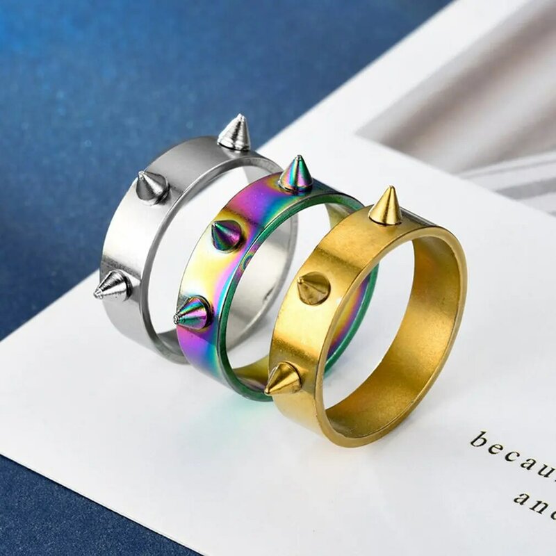 Anello anti-lupo anello di autodifesa a tre angoli acuti durevole acciaio al titanio galvanotecnica strumento di autodifesa per gioielli squisiti