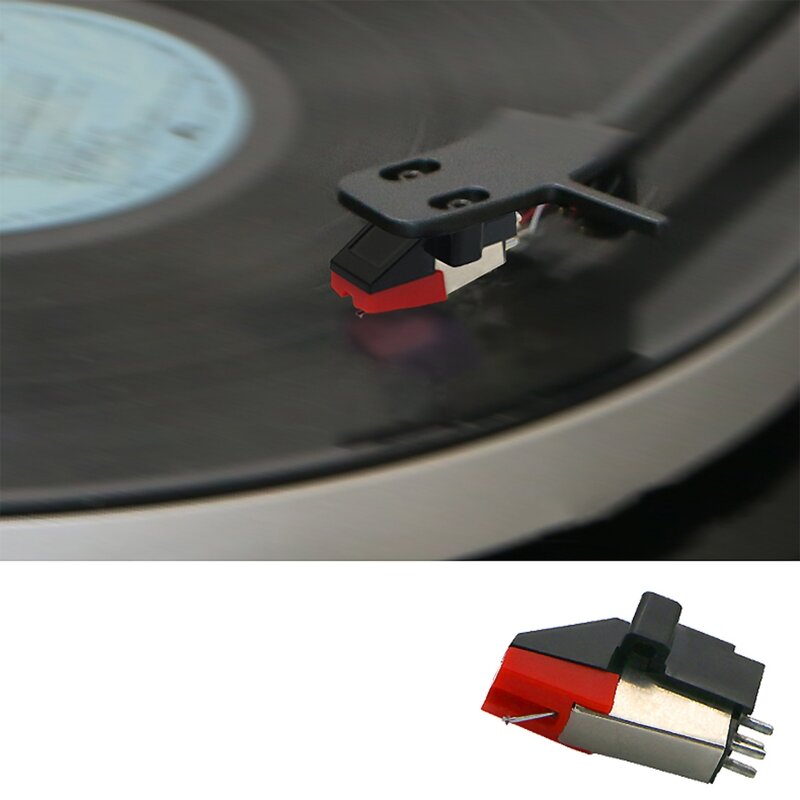 Fonógrafo tocadiscos doble imán móvil estéreo reproductor de discos de vinilo aguja Stylus